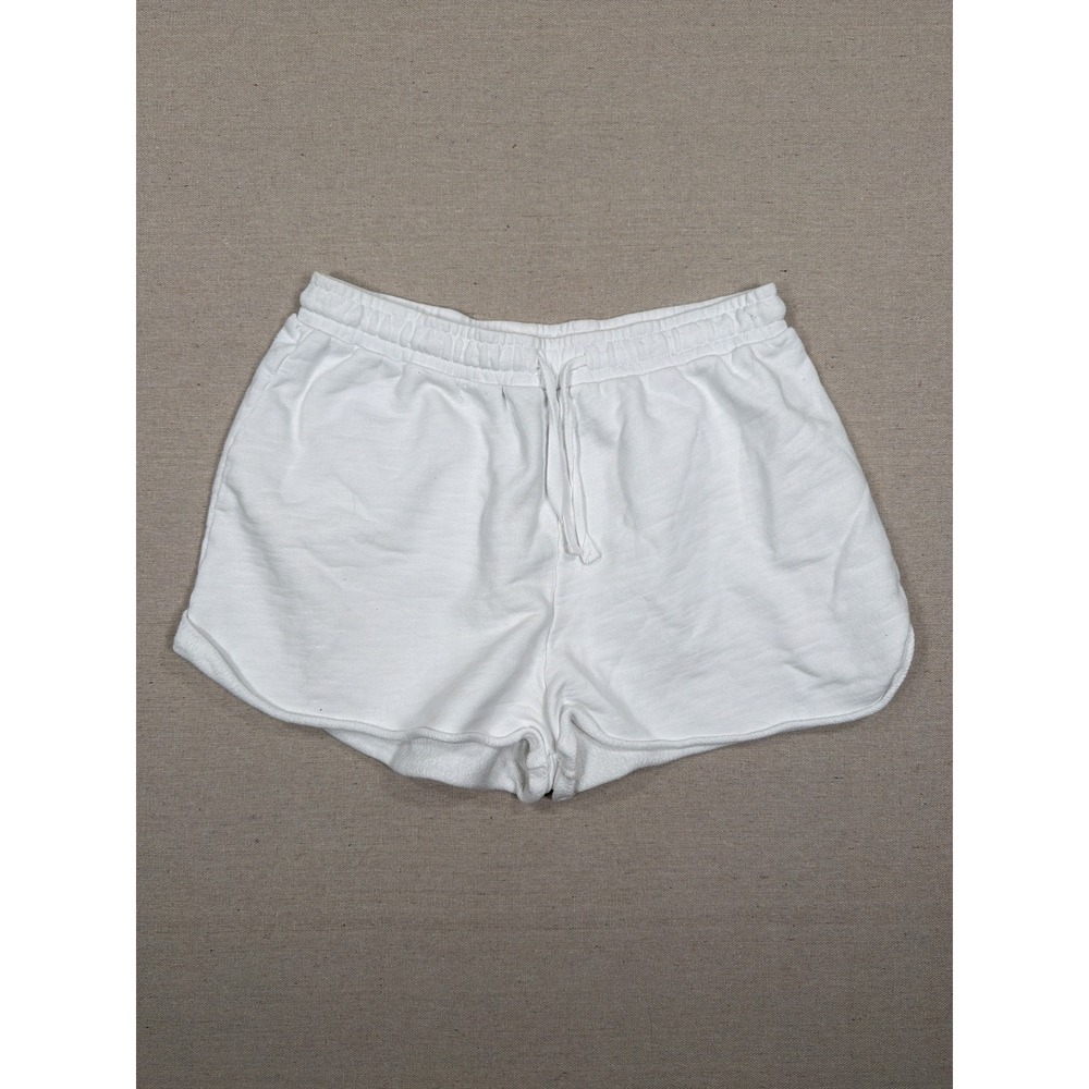 Bobi Los Angeles White French Terry Dolphin Lounge Shorts Medium